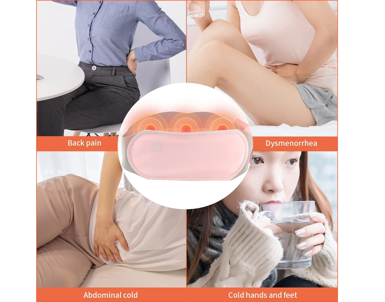 Cinturon Eléctrico de Colicos Menstrual con power bank